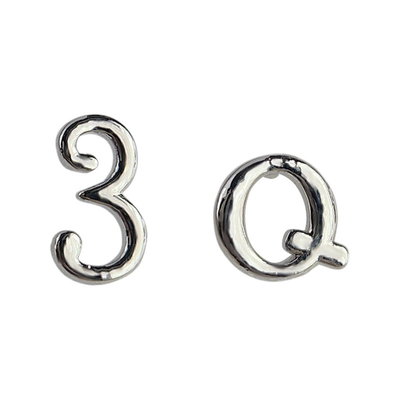 C관 - 개성 있는 귀여운 미니 백금 도금 은침 귀걸이 [3860] 24.04-3