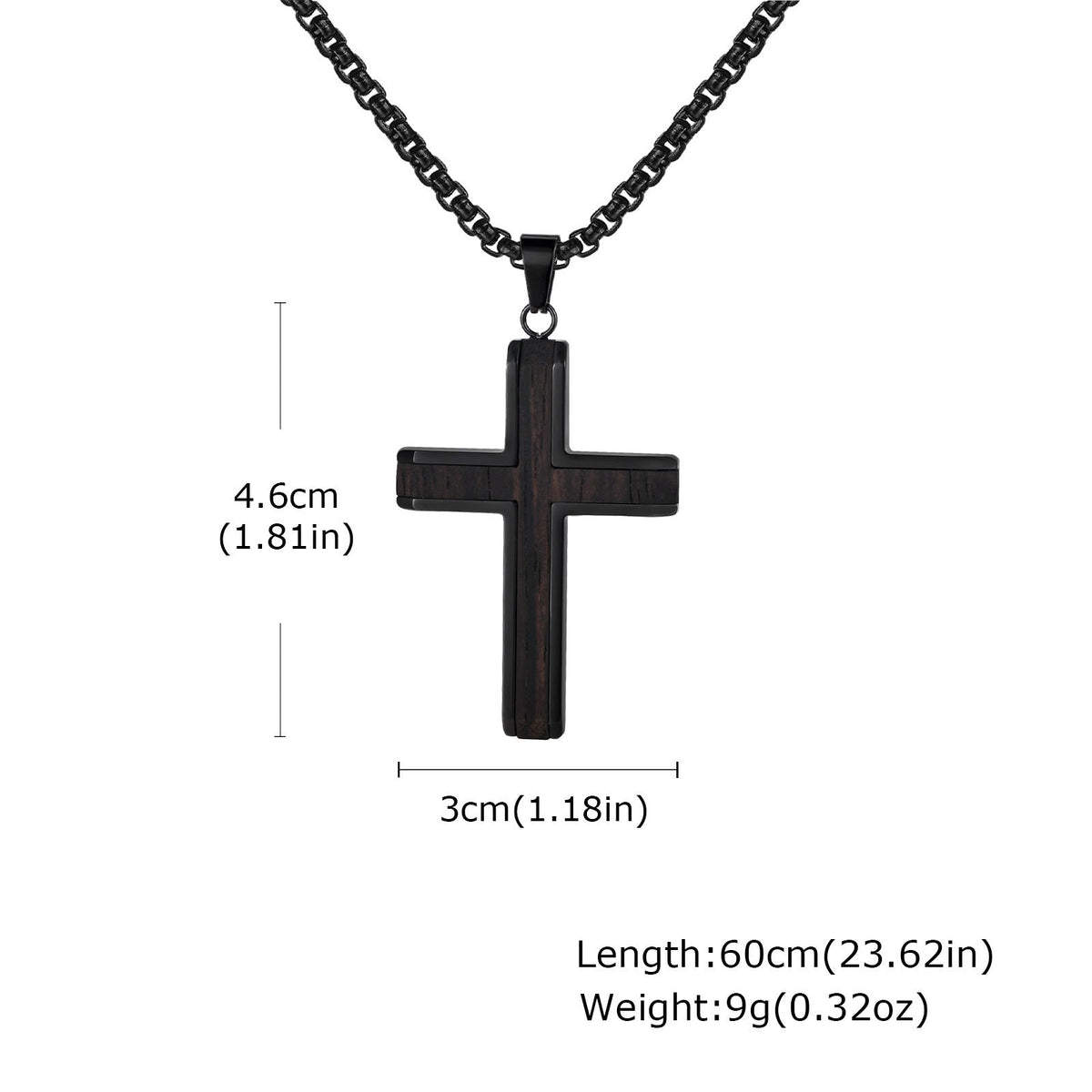 G관 - 흑단 유광 심플 십자가 펜던트 목걸이 [PN-2209] 25.10-4