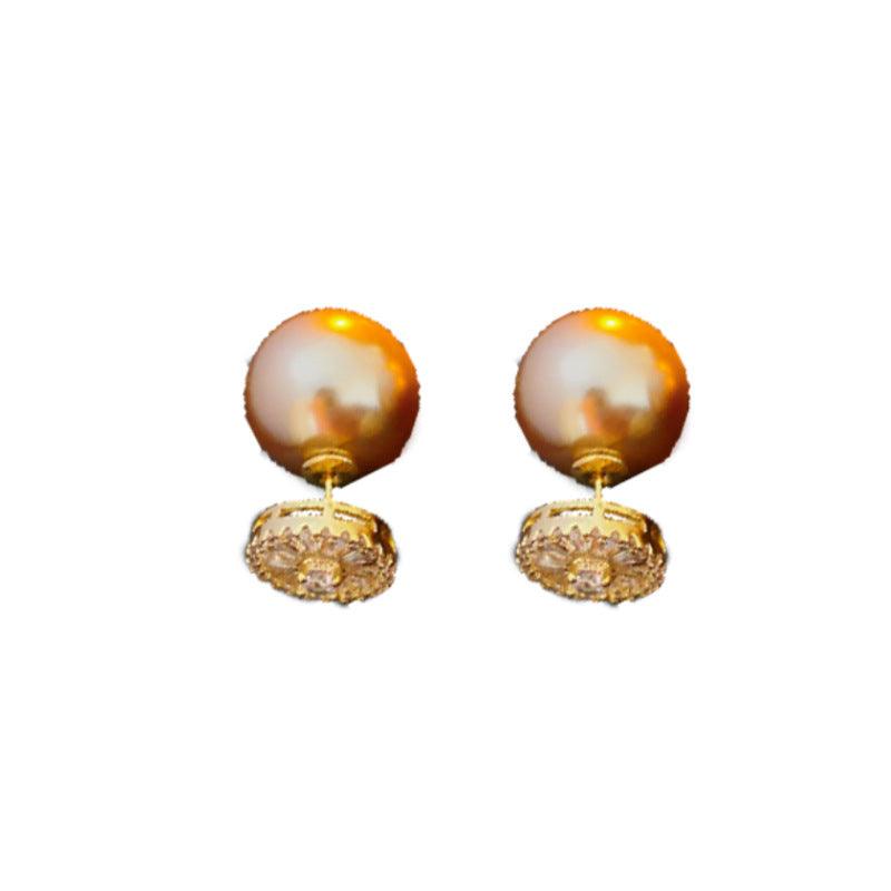 C관 - 18K 도금 은침 큐빅 진주 프렌치 엘레강스 귀걸이 [E17885] 24.02-1