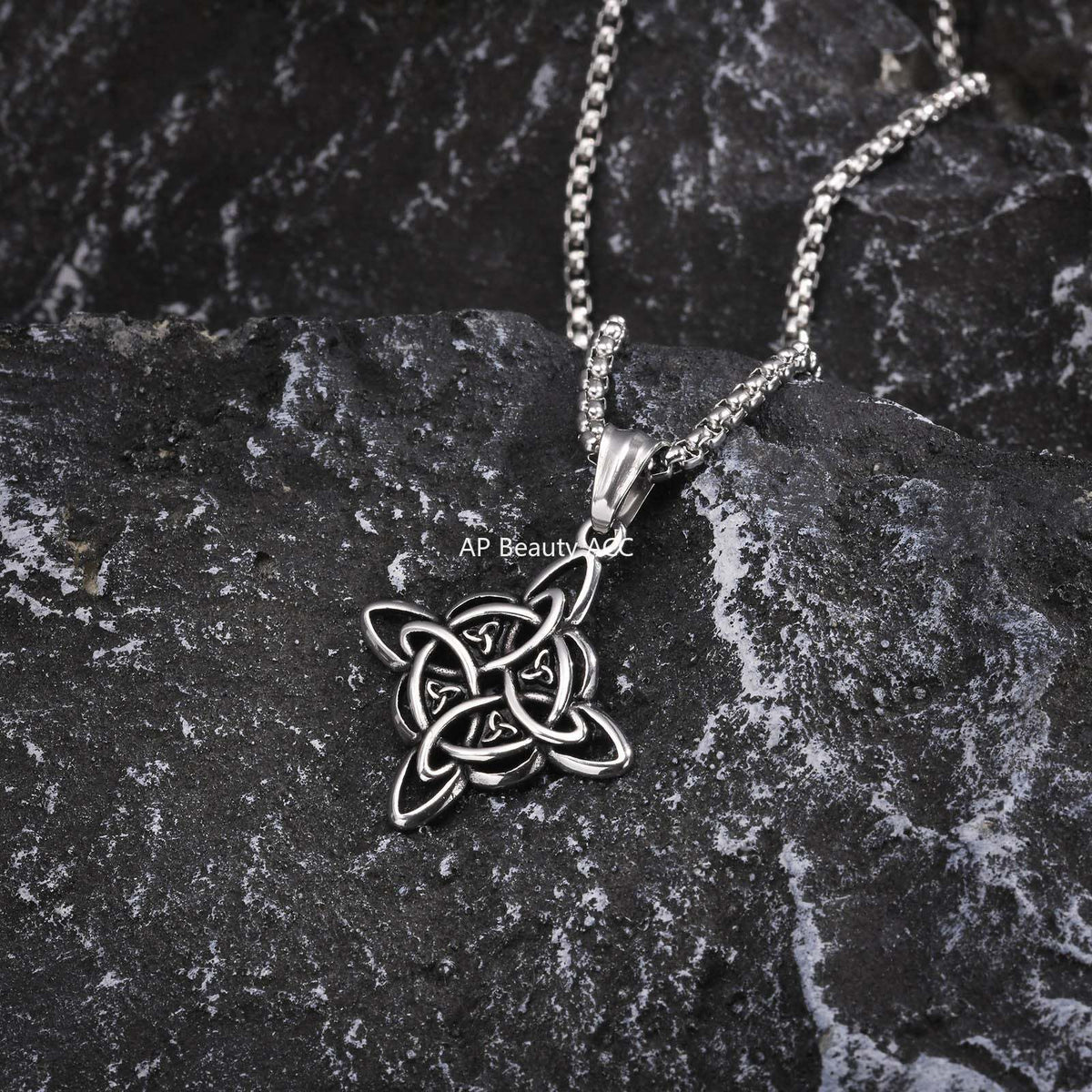 G관 - 스테인리스 스틸 원형 매듭 디자인 펜던트 목걸이 [PN-1945] 25.10-5