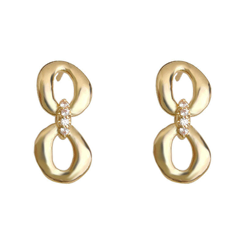 C관 - 925 은침 14K 도금 큐빅 8자 드롭 귀걸이 [6967] 25.10-4