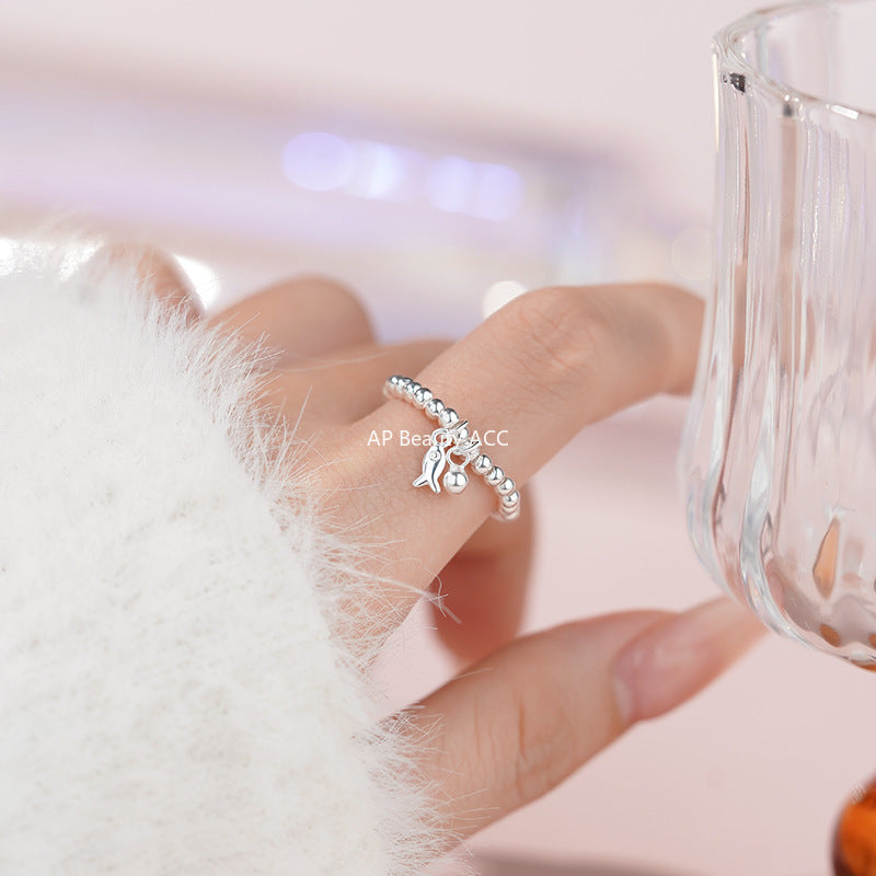 B관 - 999 실버 물고기 라운드 비즈 반지 [YC4572R_1] 25.11-2