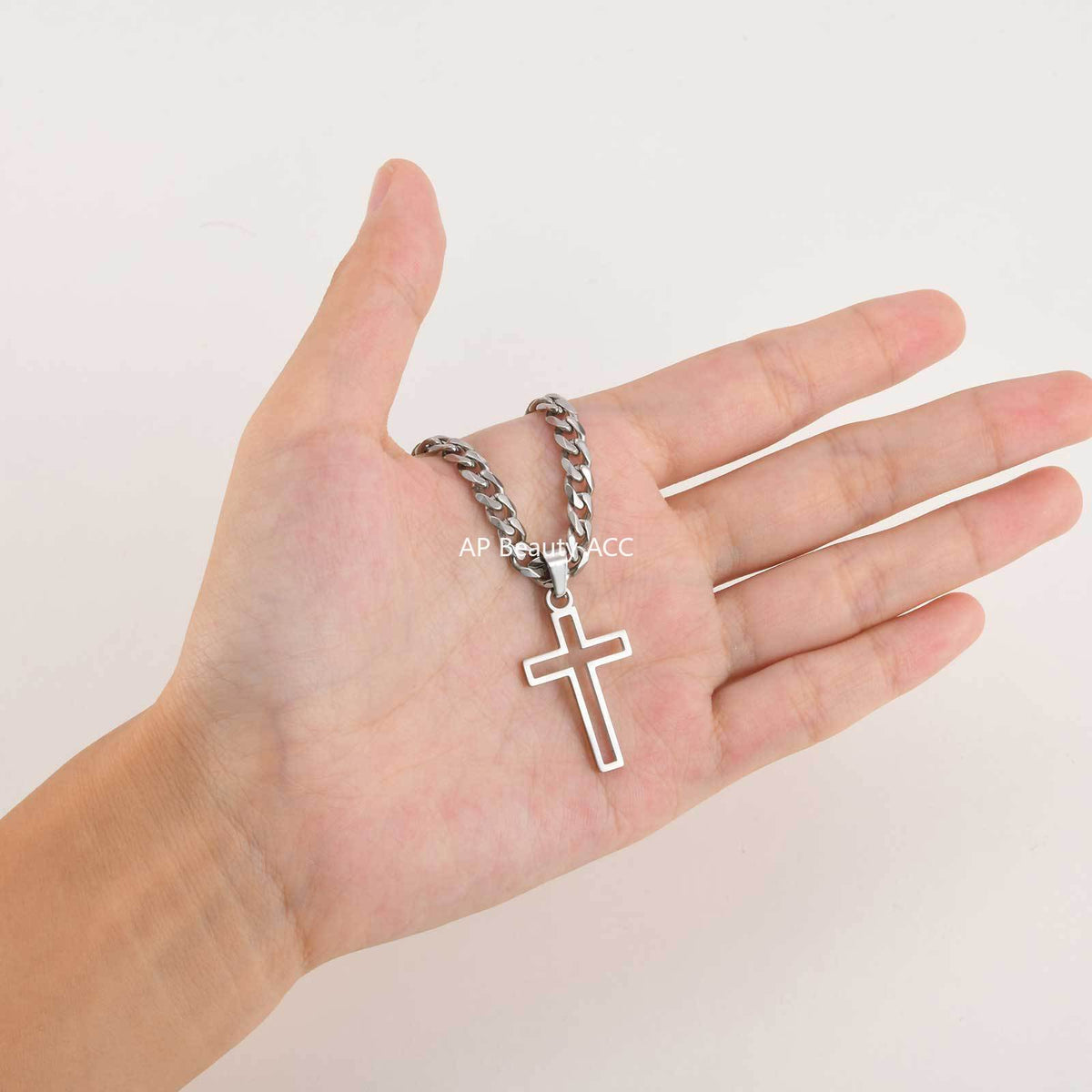 G관 - 스테인리스 스틸 십자가 펜던트 체인 목걸이 [PN-1531] 25.11-1