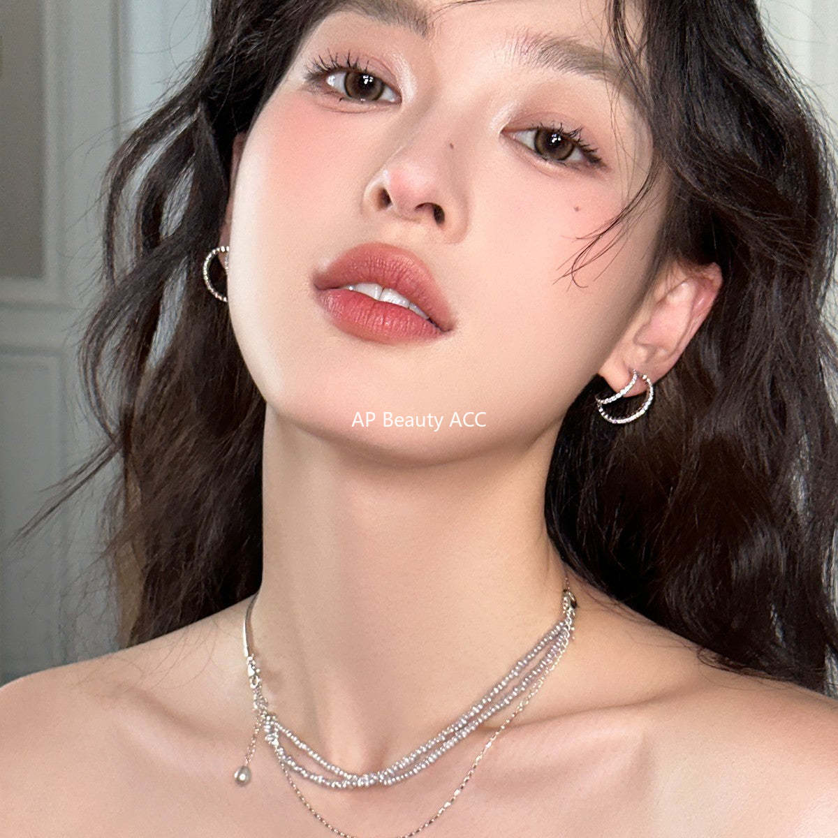 A관 - 925 은침 더블 라인 풀큐빅 스터드 귀걸이 [EH-4121] 25.10-5