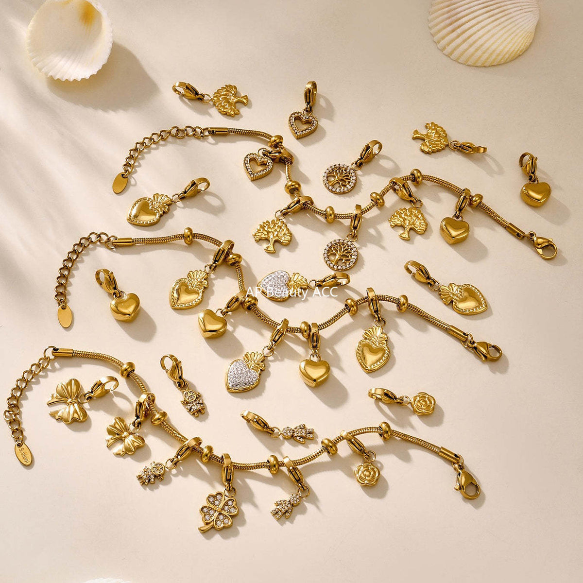 D관 - 스테인리스 스틸 DIY 다중 펜던트 팔찌 목걸이 [E670] 25.09-4