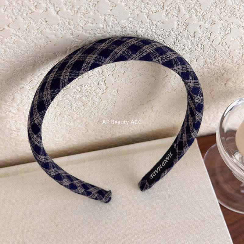 E관 - 체크 패브릭 슬림 머리띠 [27501] 25.09-4