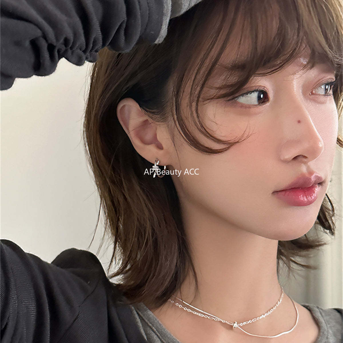 A관 - 큐빅 꼬임 매듭 은침 귀걸이 [EH-3441] 25.04-4