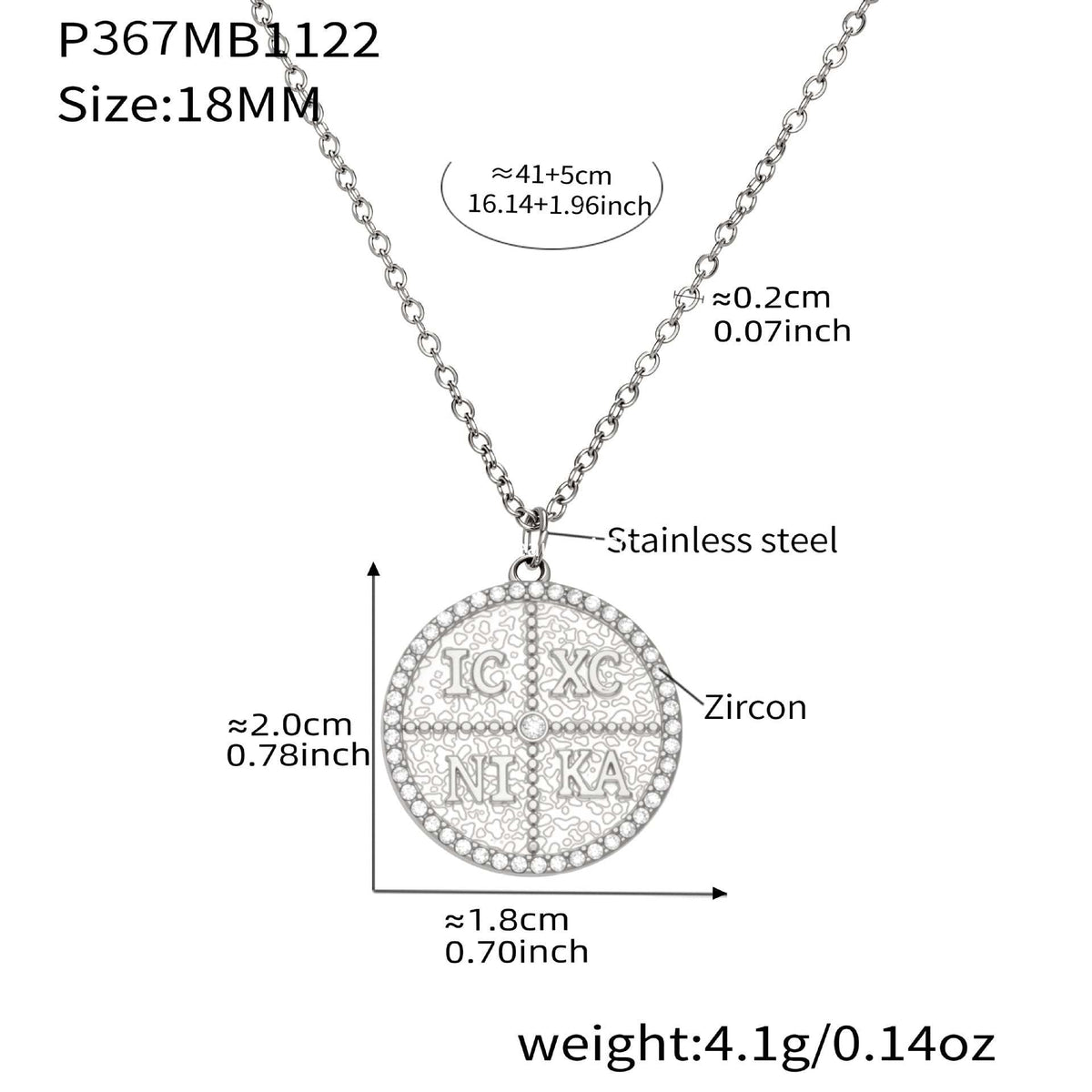 D관 - 스테인리스 스틸 이니셜 원형 큐빅 펜던트 18K 도금 목걸이 [P367] 25.11-4