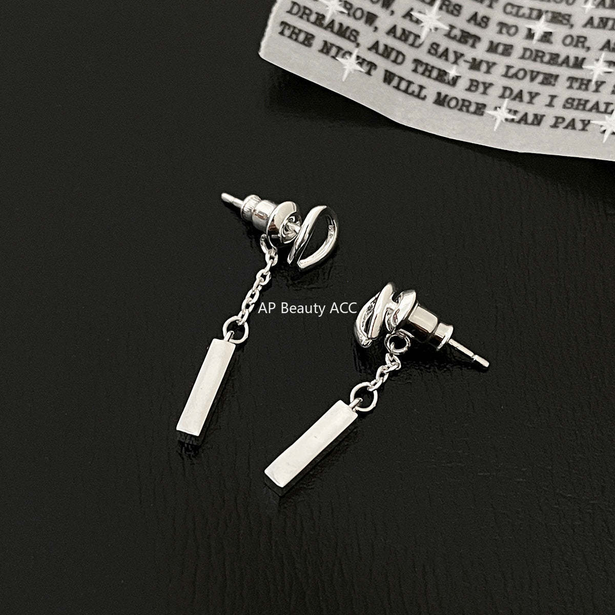 A관 - 미니 바 디자인 925 은침 귀걸이 [EH-3919] 25.08-2