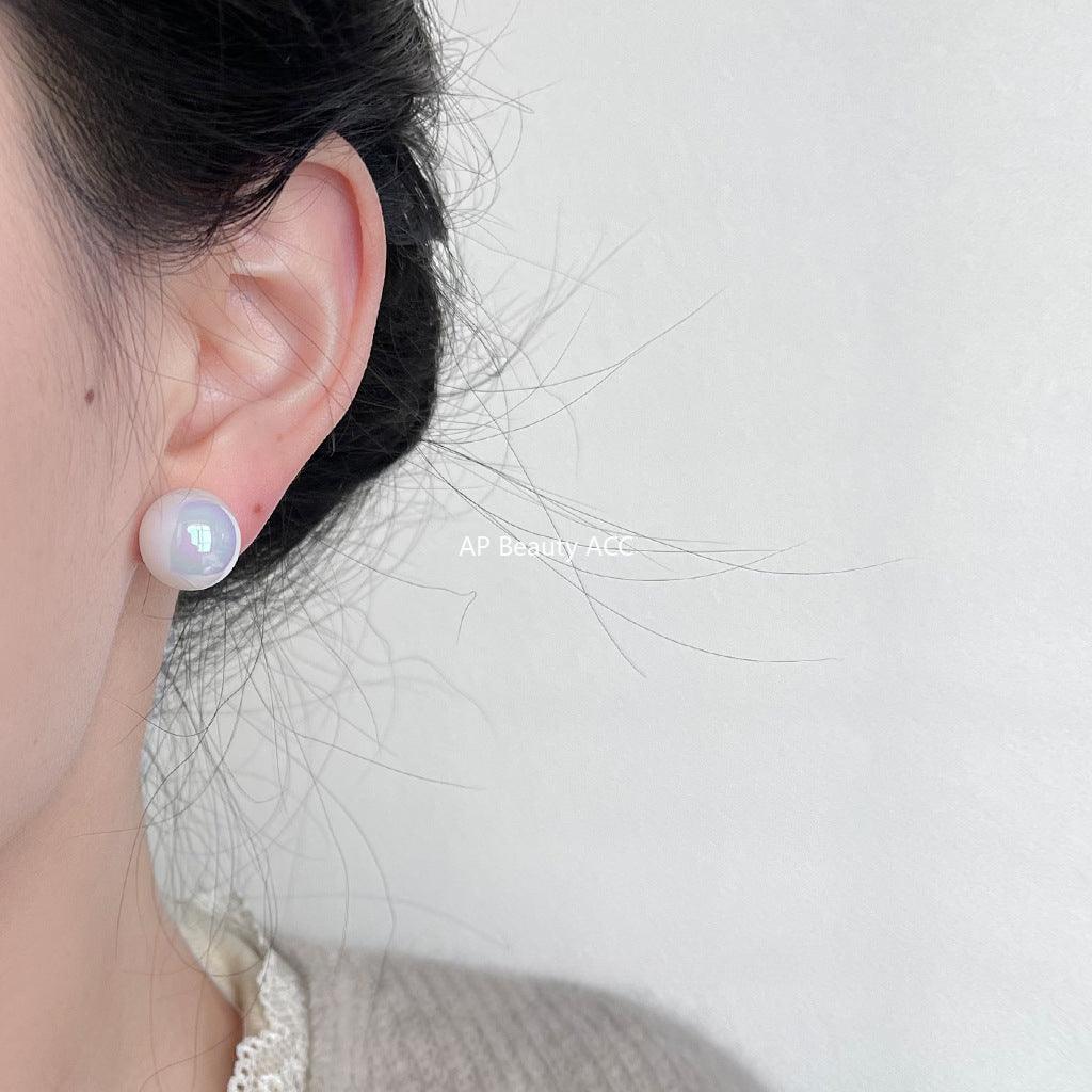 C관 - 컬러풀 원형 기하학 레진 진주 엘레강스 산뜻한 귀걸이 [3618] 24.03-2