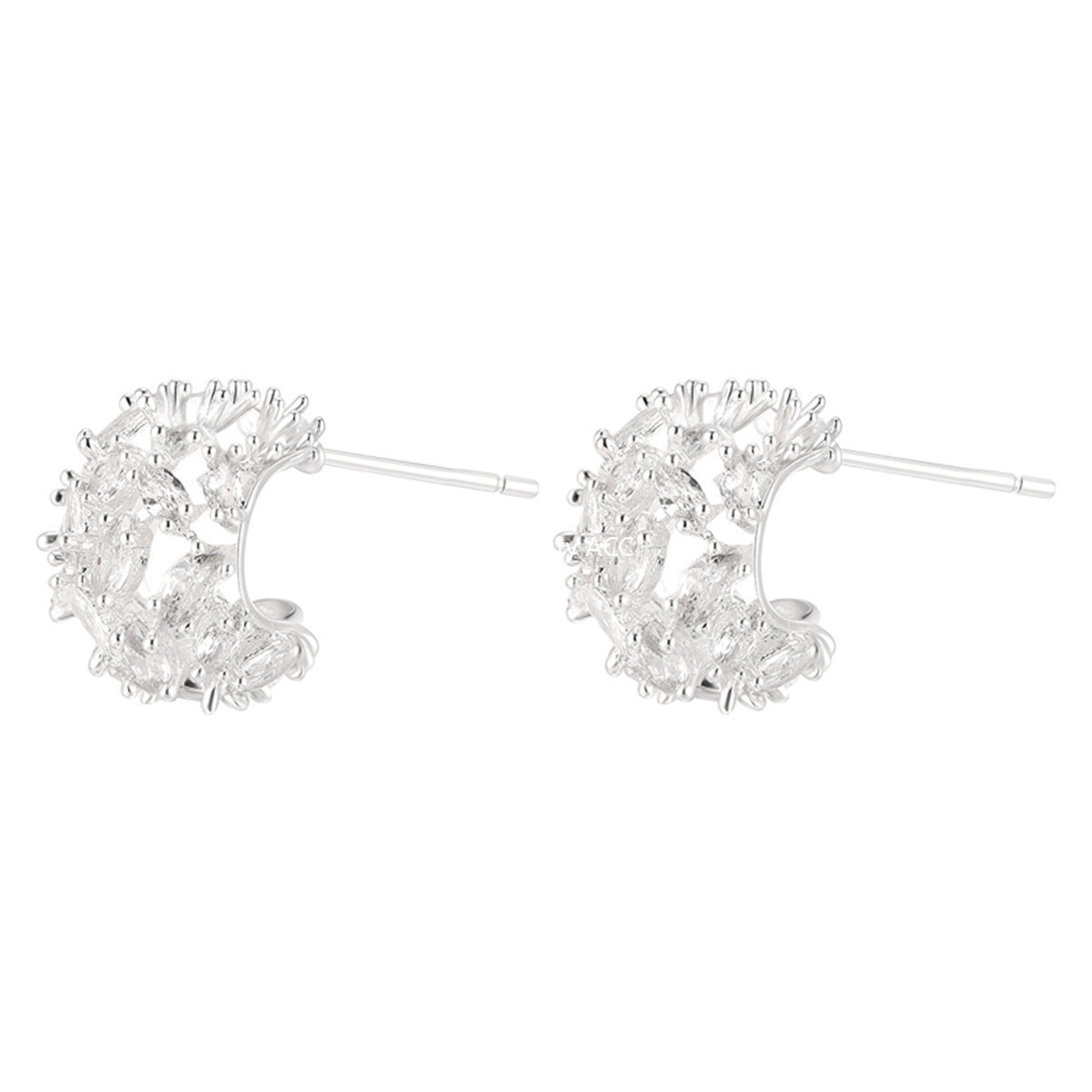 A관 - 도트 눈꽃 디자인 큐빅 귀걸이 [EH-4201] 25.10-3