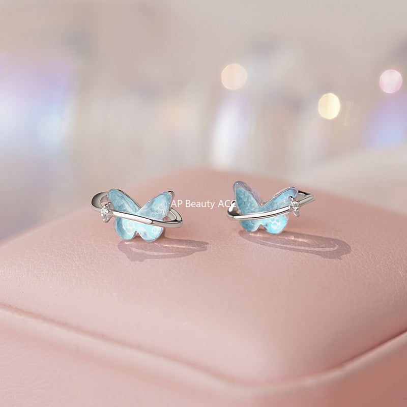 B관 - 999 실버 나비 큐빅 라인 귀걸이 [YC4732E_1] 25.10-3