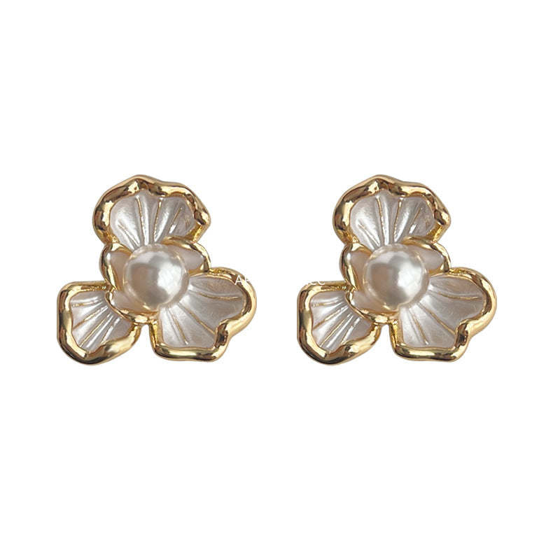 C관 - 아이리스 14K 도금 입체 꽃 귀걸이 [4419] 24.07-2