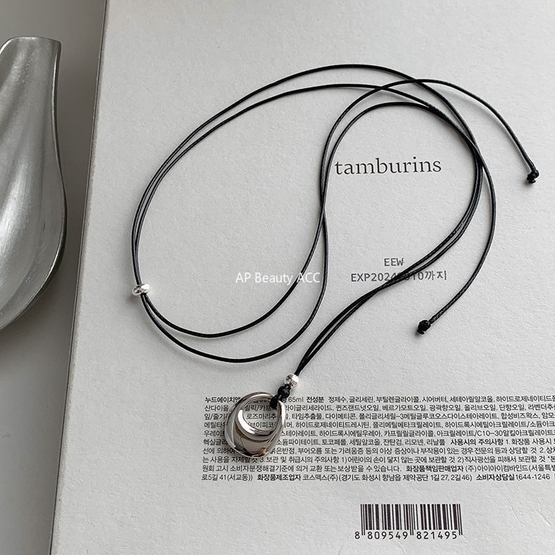 A관 - 925 실버 왁스끈 자물쇠 모양 펜던트 목걸이 [X638] 25.10-2