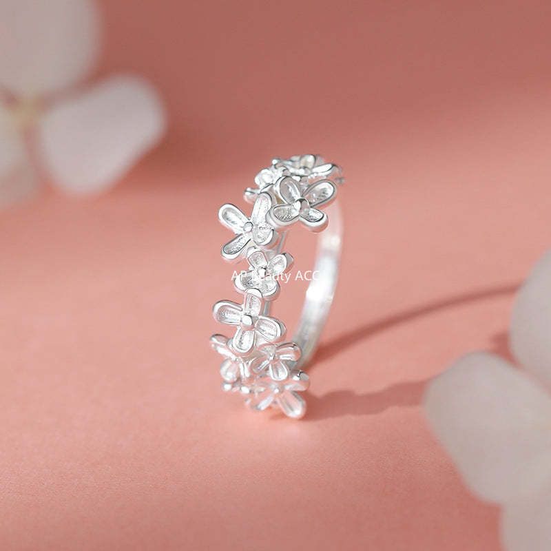 B관 - 999 실버 플라워 디자인 오픈형 반지 [YC3087R_1] 25.11-3