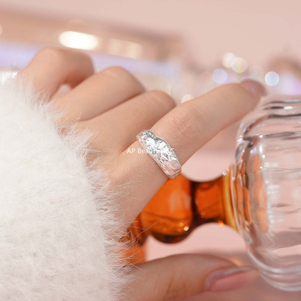 B관 - 999 실버 펀칭 패턴 오픈형 반지 [YC4555R_1] 25.12-1