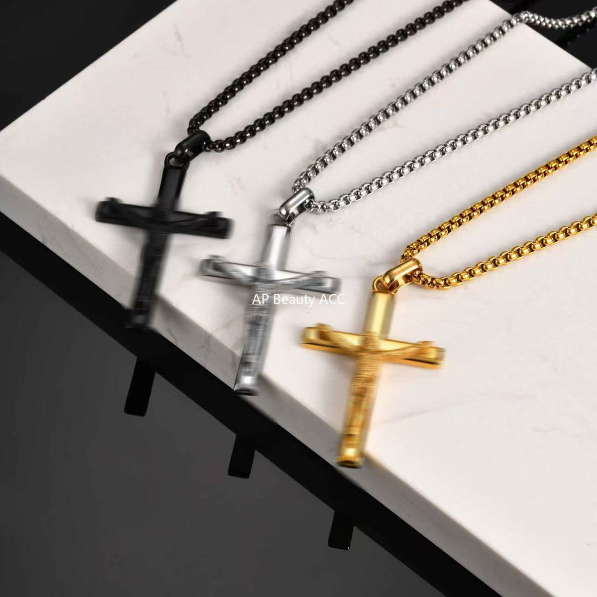 G관 - 스테인리스 십자가 펜던트 빈티지 목걸이 [PN-2207] 25.11-1
