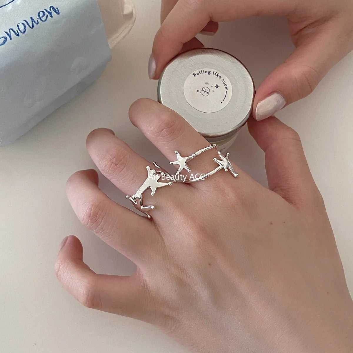 A관 - 925 실버 유니크 별 디자인 반지 [JZ-0716] 25.11-1