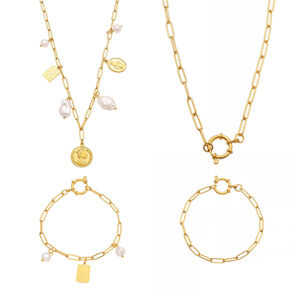 D관 - 스테인리스 비즈 원형 여왕 스퀘어 멀티 펜던트 팔찌 목걸이 [TXP456] 25.10-5