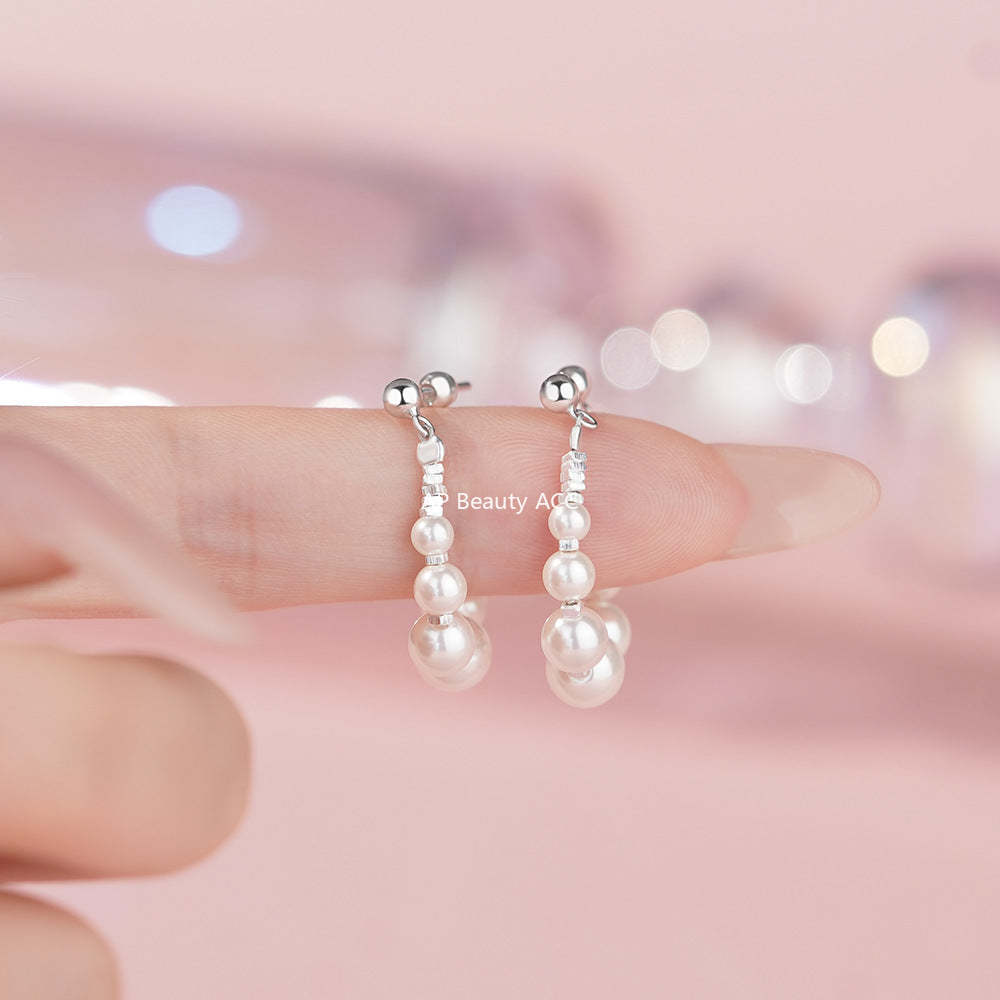 B관 - 925 실버 스퀘어 실버 자개 진주 귀걸이 [YC2380E_1] 25.12-3