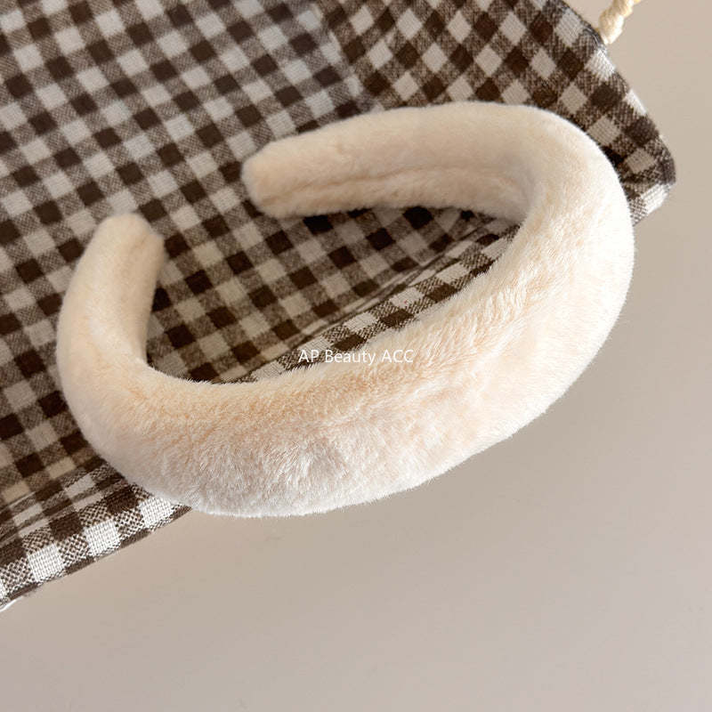 E관 - 퍼 소재 파스텔 볼륨 와이드 머리띠 [19179] 25.11-3