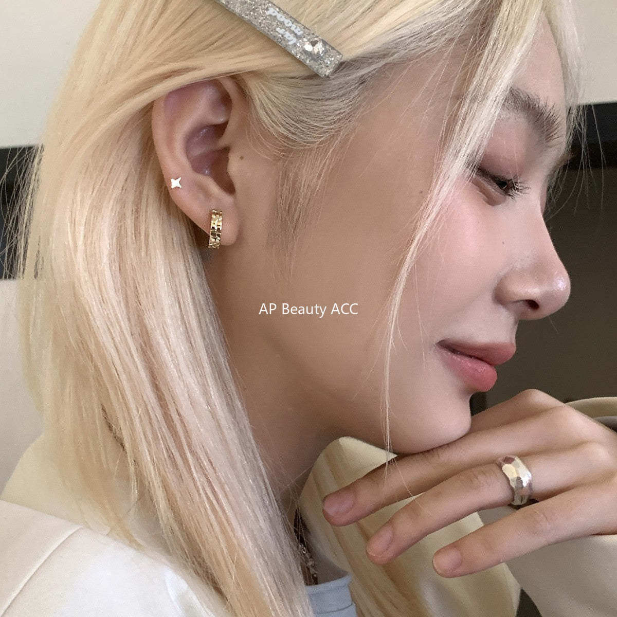 A관 - 기하학 패턴 심플 링 925 은침 귀걸이 [EH-4174] 25.12-1