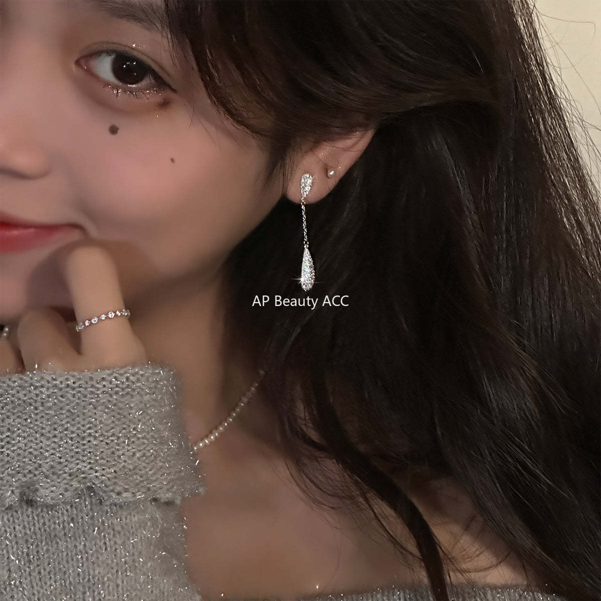 A관 - 롱 태슬 물방울 디자인 925 은침 귀걸이 [EH-2450-SJ] 25.12-1