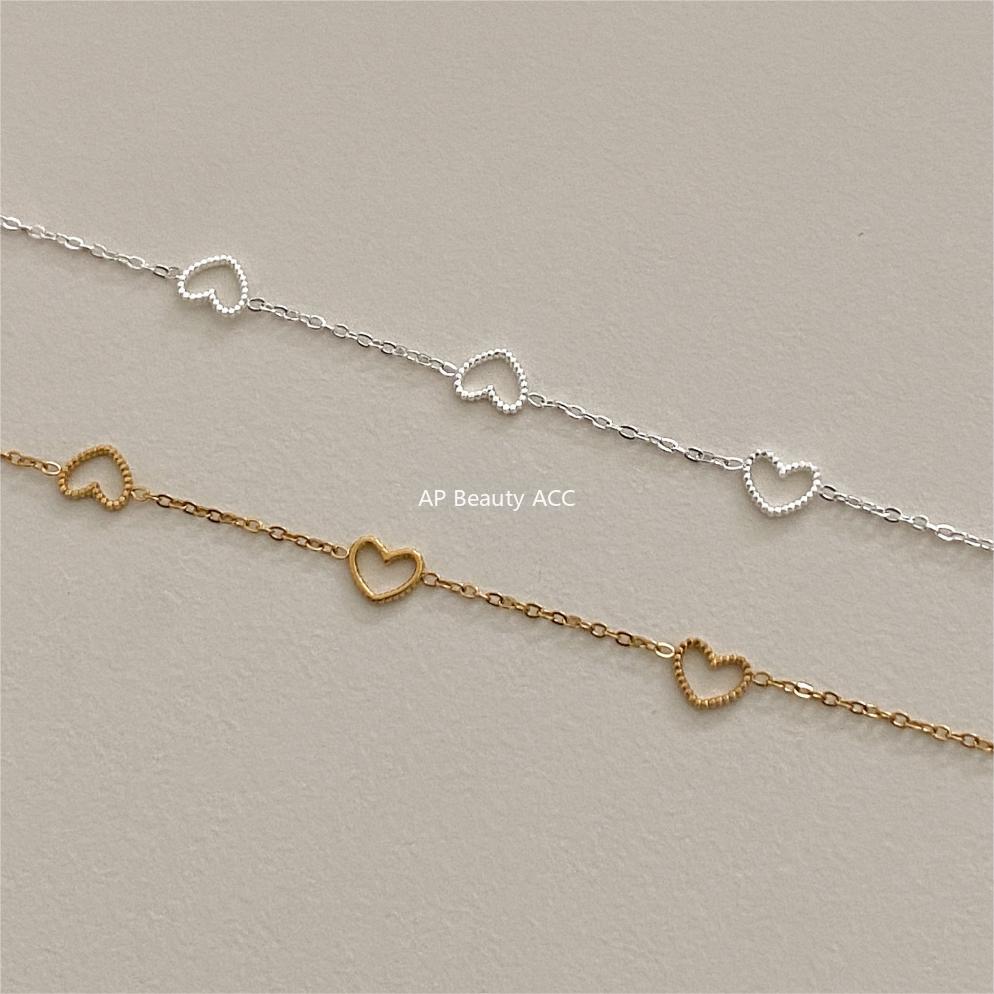 F관 - 925 실버 하트 펜던트 팔찌 [A358] 25.12-2