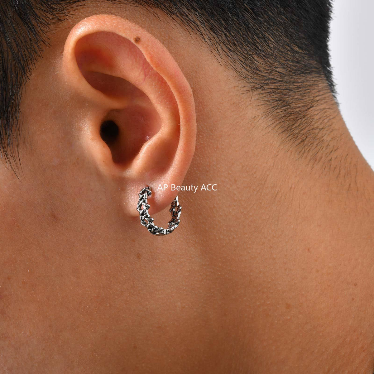 G관 - 스테인리스 빈티지 웨이브 크로스 체인 귀걸이 [EH-838] 25.12-2