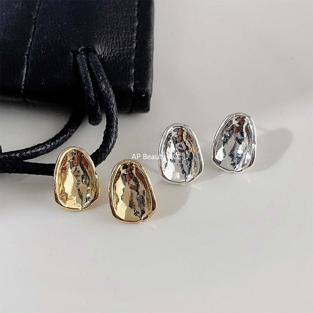 C관 - 고급스러운 곡선 디자인 14K 도금 은침 귀걸이 [3739-3740] 24.04-1