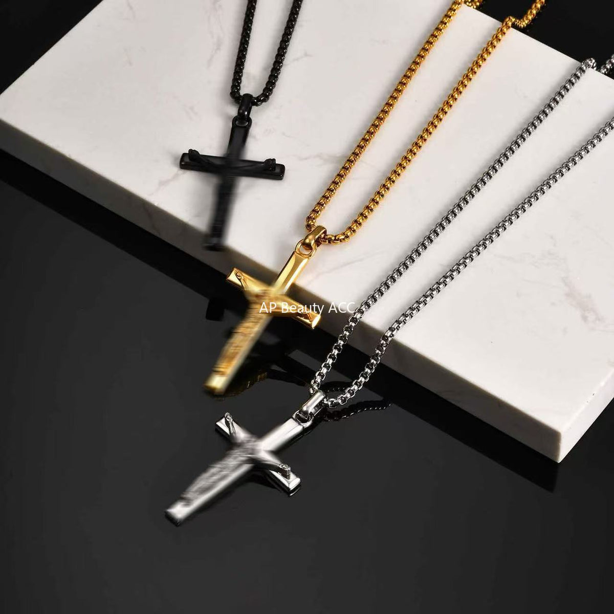G관 - 스테인리스 십자가 펜던트 빈티지 목걸이 [PN-2207] 25.11-1