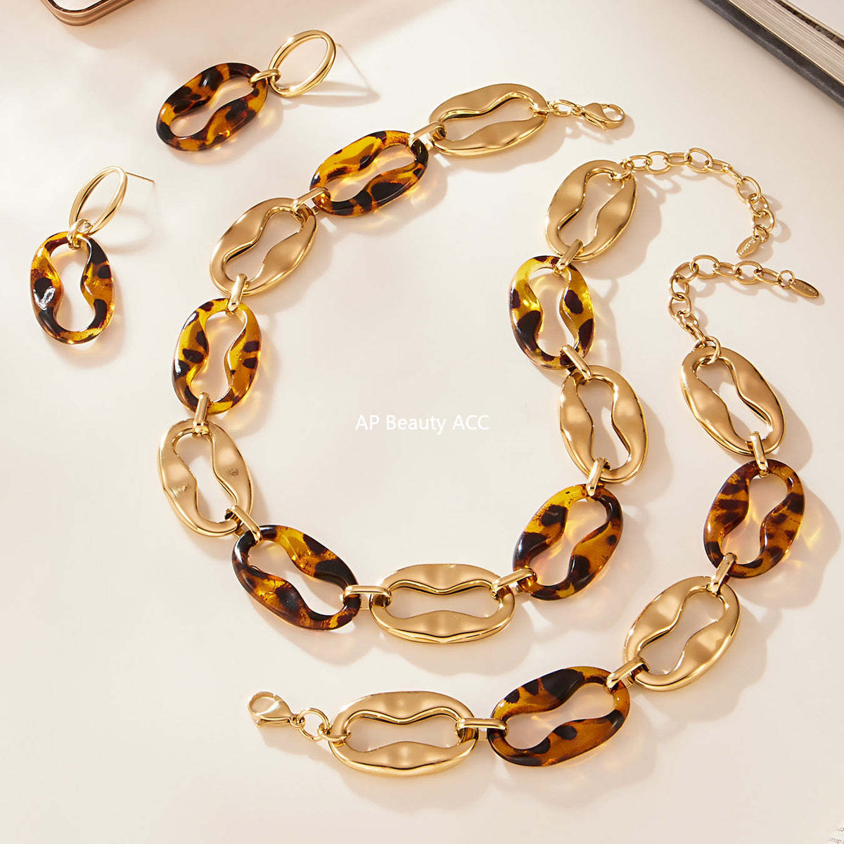 D관 - 레진 타원 체인 디자인 스테인리스 목걸이 팔찌 귀걸이 [TXP470] 25.11-3