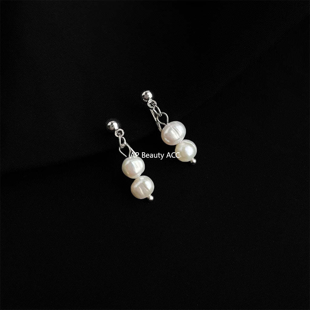 C관 - 담수 진주 골드 도금 나선형 이어커프 귀걸이 [EJ0203P] 25.02-3