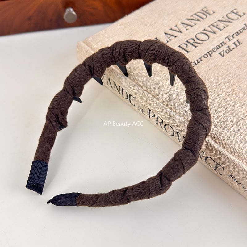 E관 - 소프트 벨벳 패브릭 꼬임 디자인 머리띠 [27499] 25.09-4