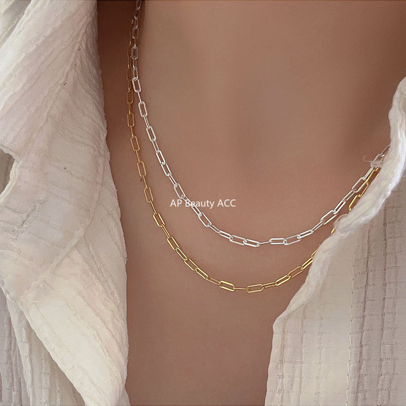 F관 - 925 실버 하드 체인 목걸이 [B567] 25.10-1