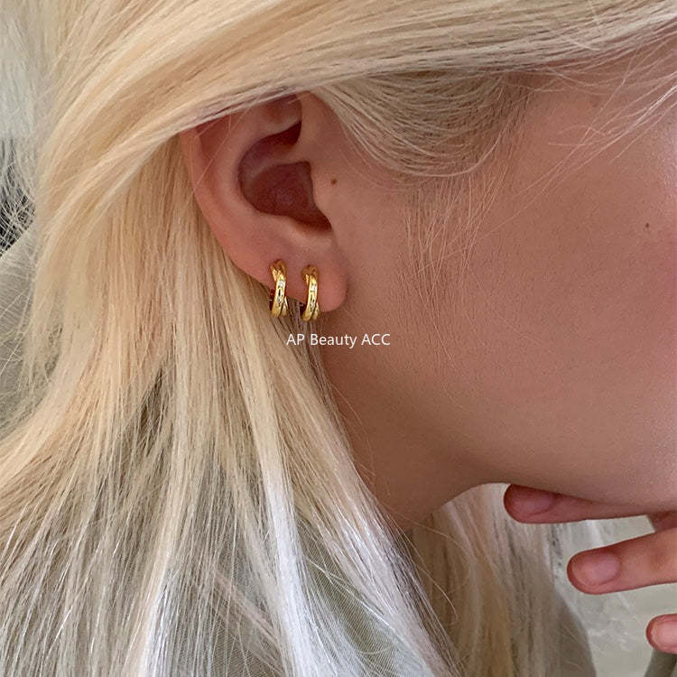 A관 - 크로스 심플 디자인 925 은침 귀걸이 [EH-4344] 25.12-2