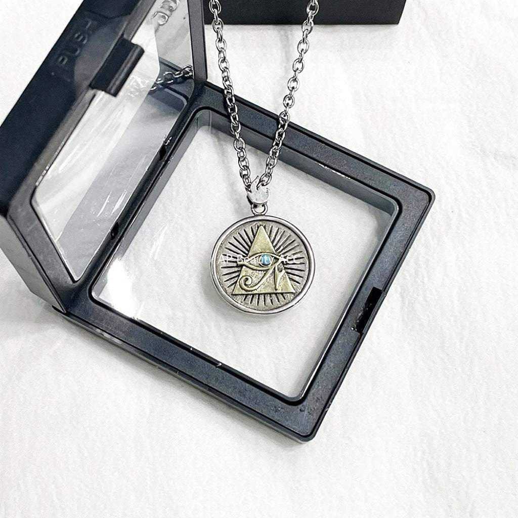 G관 - 빈티지 호루스의 눈 불꽃 문양 펜던트 남성용 목걸이 [X1209] 25.10-3