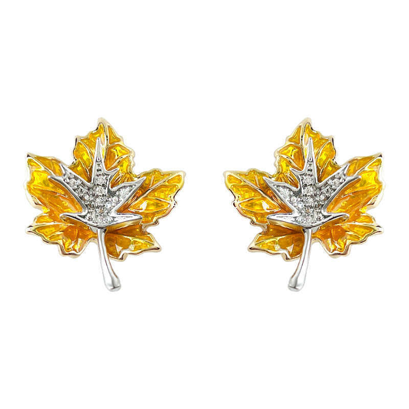 C관 - 925 은침 미니 큐빅 투톤 잎사귀 귀걸이 [6996] 25.10-5