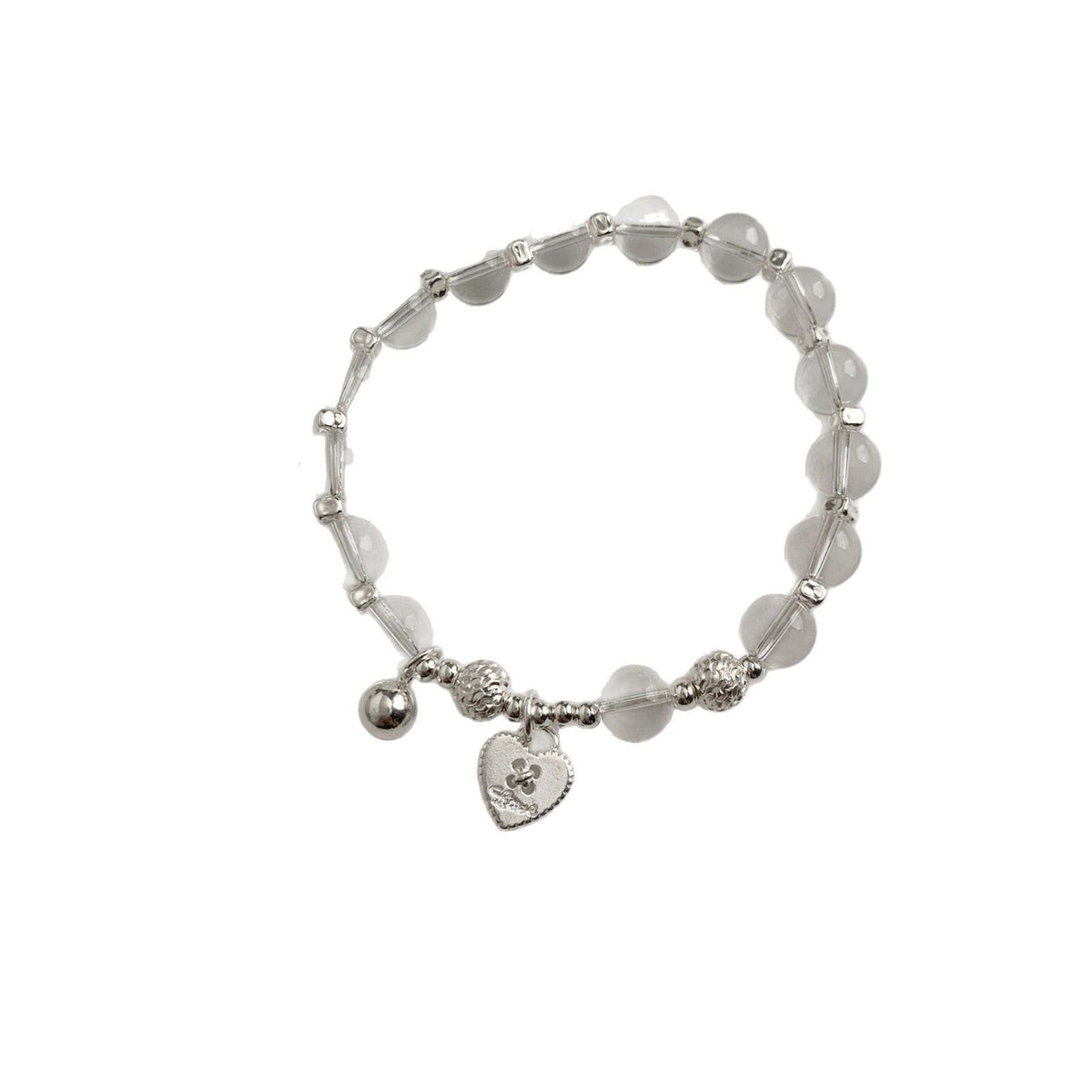 A관 - 925 실버 하트 크리스탈 글라스 비즈 팔찌 [1071] 25.10-2