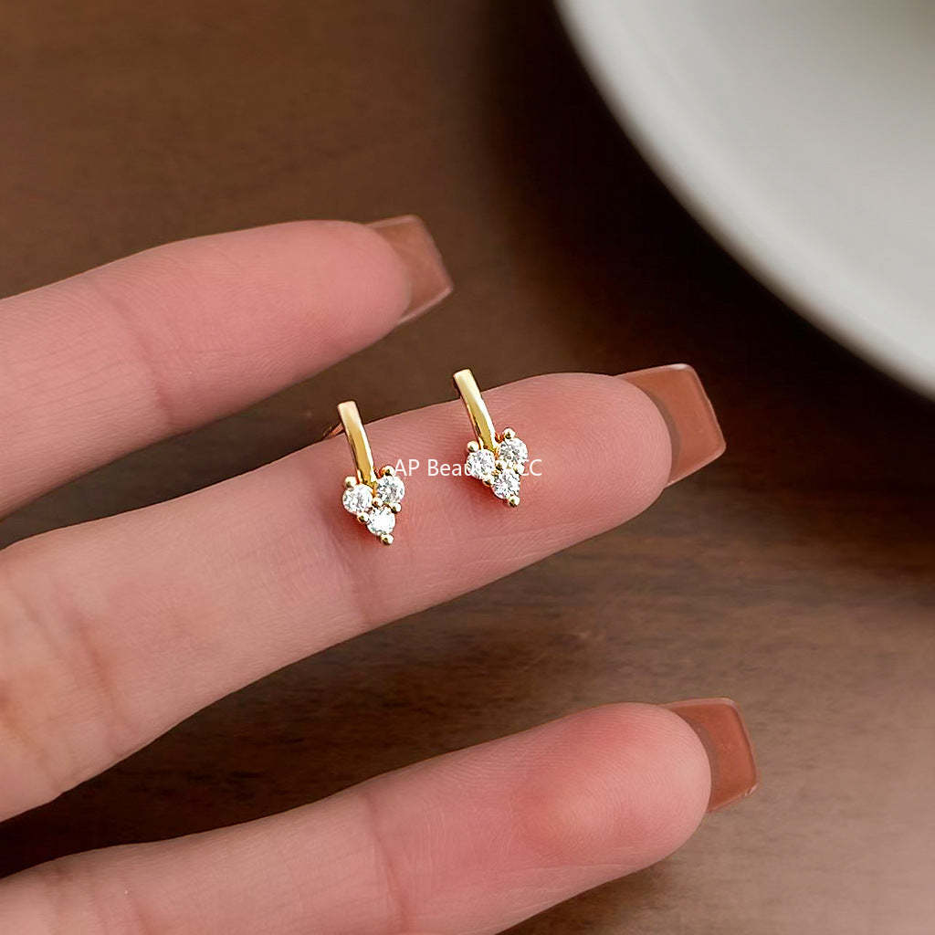 C관 - 미니 하트 큐빅 925 은침 귀걸이 [7183] 25.12-2