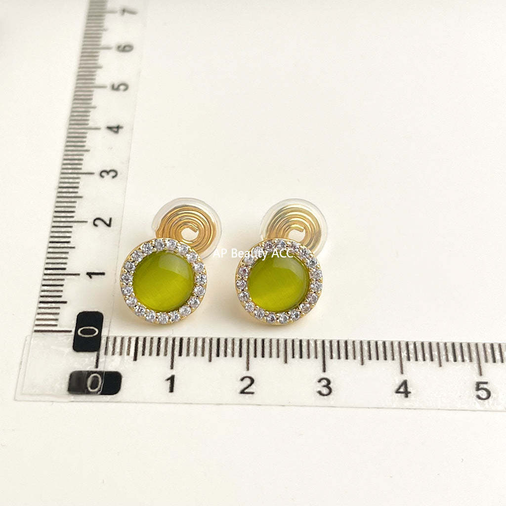 C관 - 18K 도금 에나멜 플라워 이어커프 귀걸이 [EJ0301S] 25.03-1