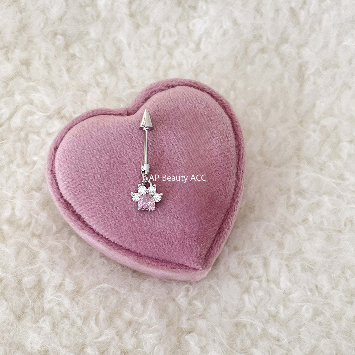 A관 - 티타늄 스틸 고양이 발바닥 모양 피어싱 귀걸이 [EH-4084] 25.09-4