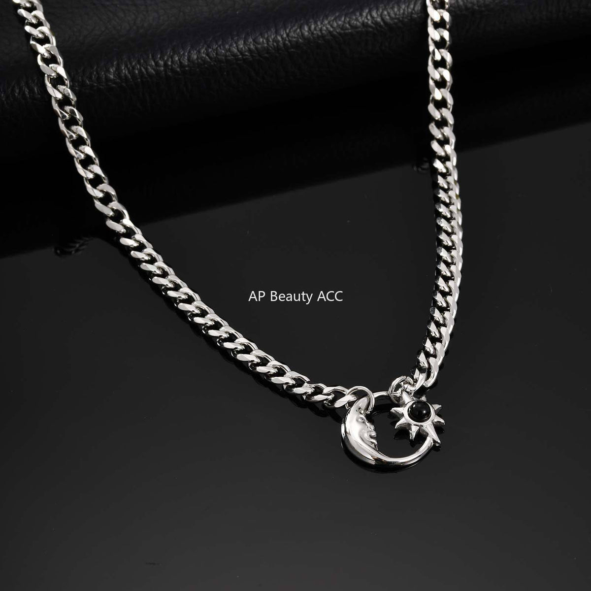 G관 - 달 태양 오팔 펜던트 스테인리스 스틸 목걸이 [NC-2407] 25.12-2