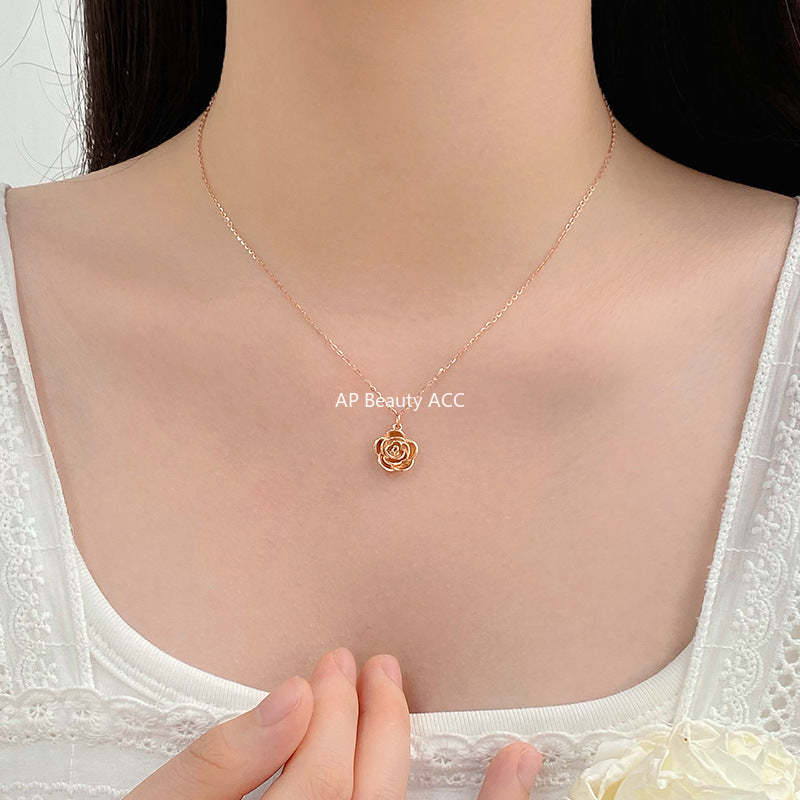 B관 - 999 실버 오일 코팅 플라워 목걸이 [YC3920N] 24.07-1