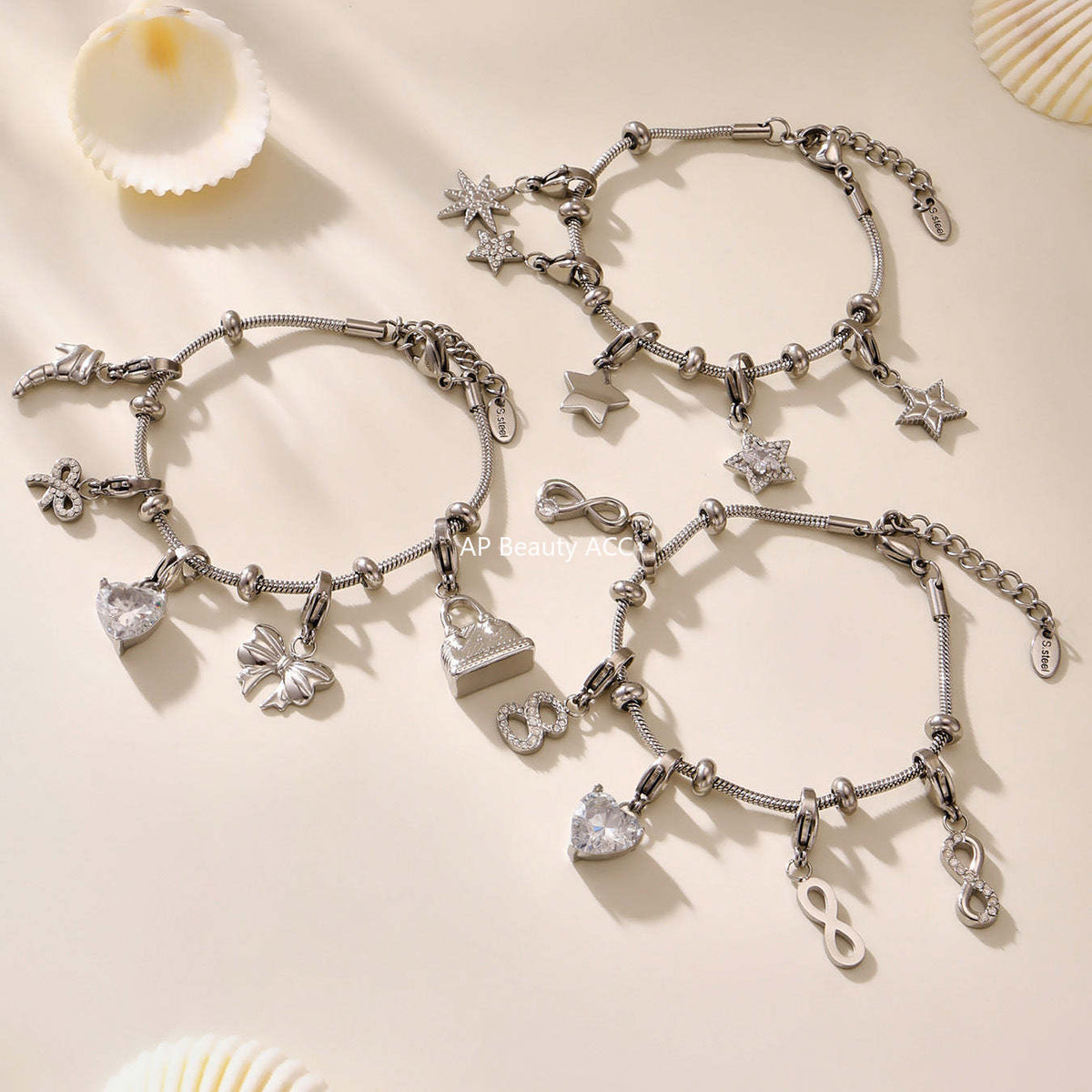 D관 - 스테인리스 스틸 DIY 다중 펜던트 팔찌 목걸이 [E670] 25.09-4