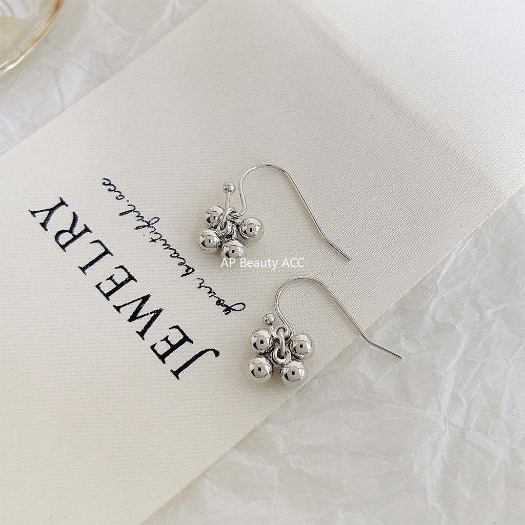 C관 - 14K 도금 포도 모양 핸드메이드 심플 귀걸이 [4217-4218] 24.06-2