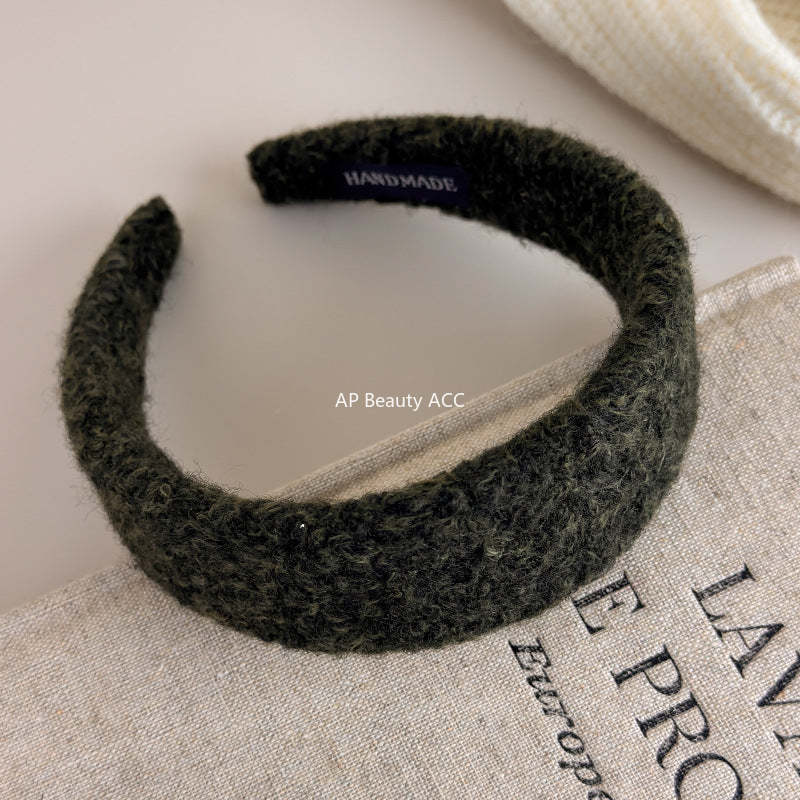 E관 - 양털 퍼 소재 와이드 볼륨 머리띠 [27649] 25.11-1