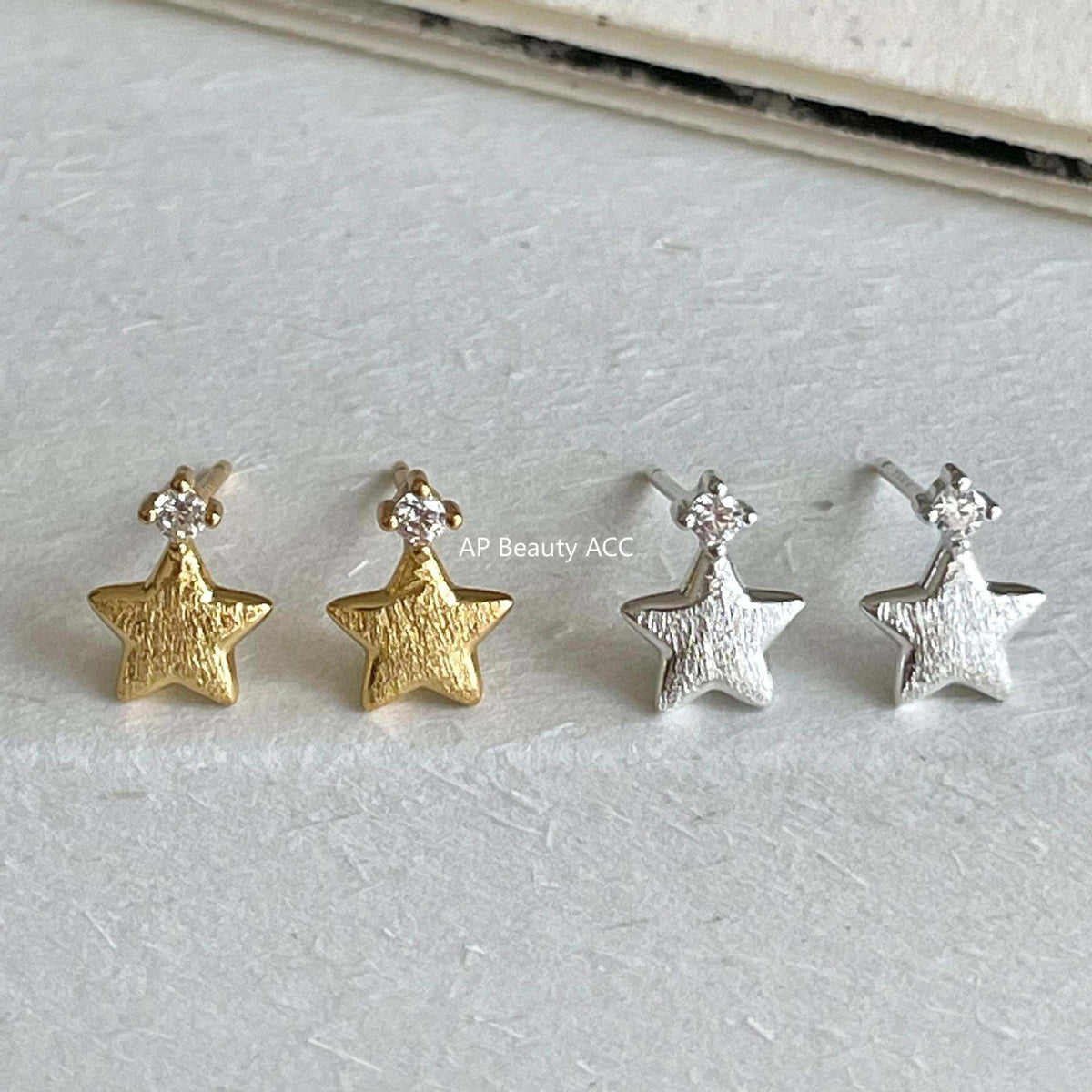 F관 - 925 실버 큐빅 별 모양 스터드 귀걸이 [C1417] 25.10-4