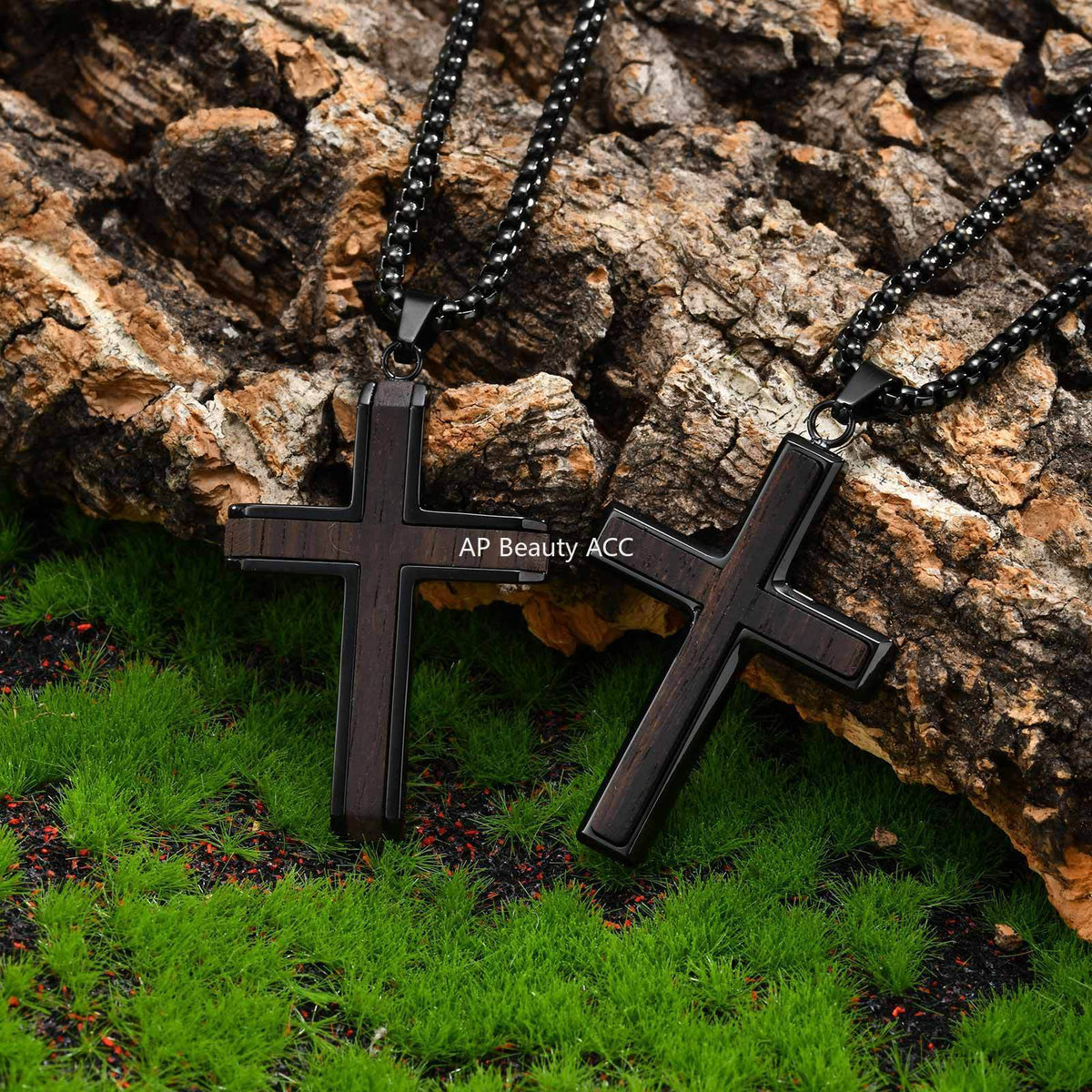 G관 - 흑단 유광 심플 십자가 펜던트 목걸이 [PN-2209] 25.10-4