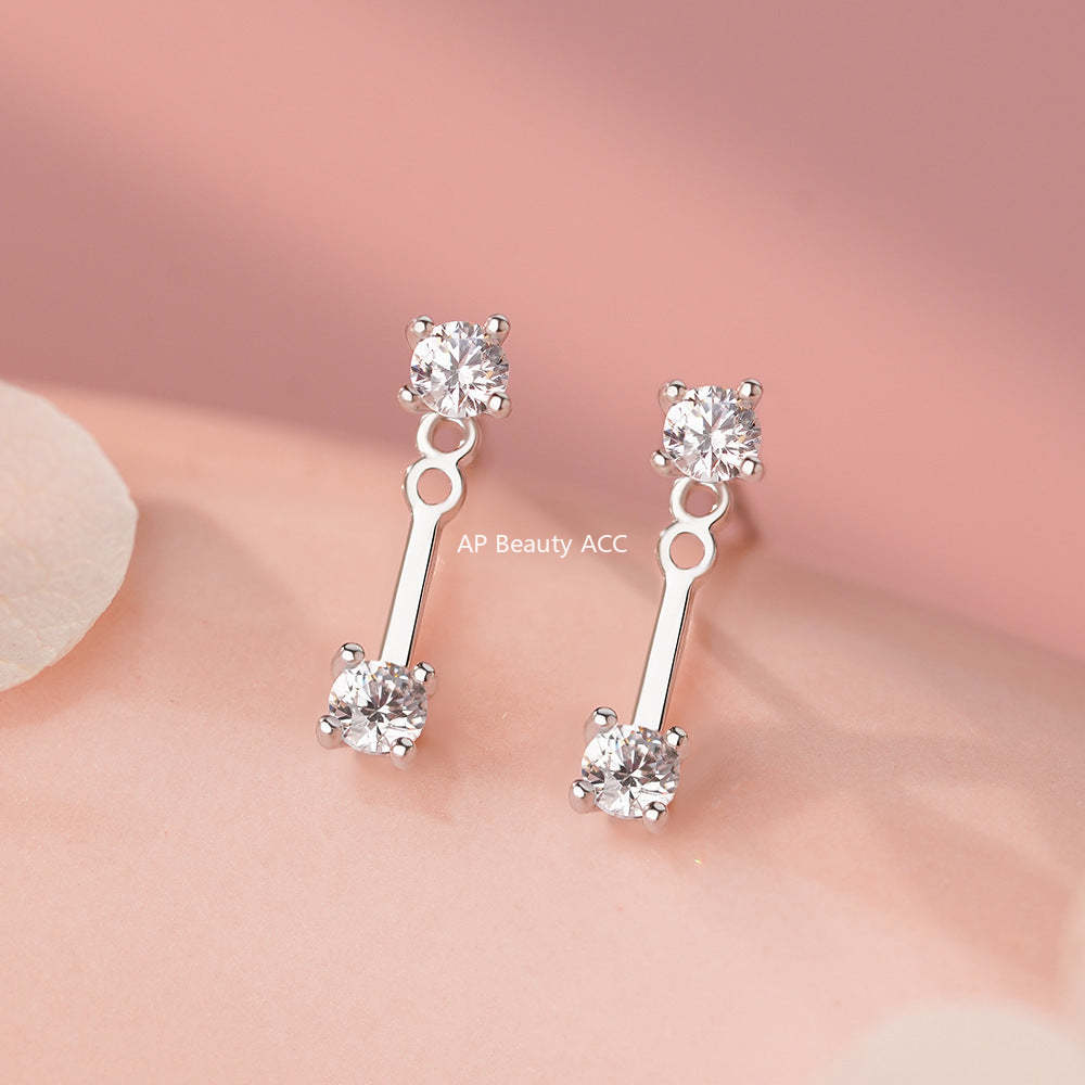 B관 - 999 실버 큐빅 투웨이 착용 귀걸이 [YC4580E_1] 25.11-4